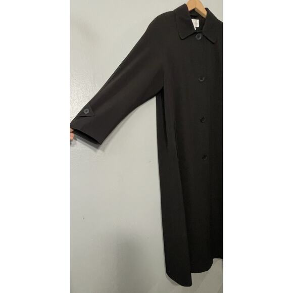 Vintage Worthington Trench Coat Womens Size 10 Black Long Classic Dark Longline - Picture 3 of 11
